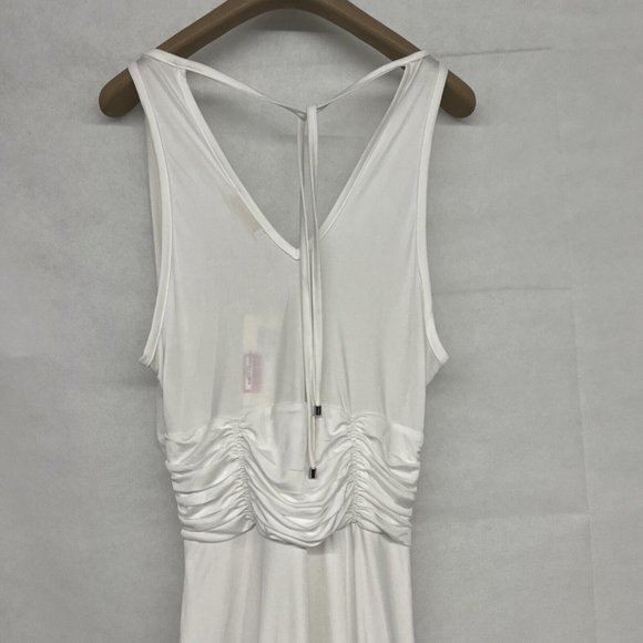NEW Size L Large Ramy Brook Sleeveless Fleur V-Neck Midi Dress in Ivory White - Picture 6 of 6